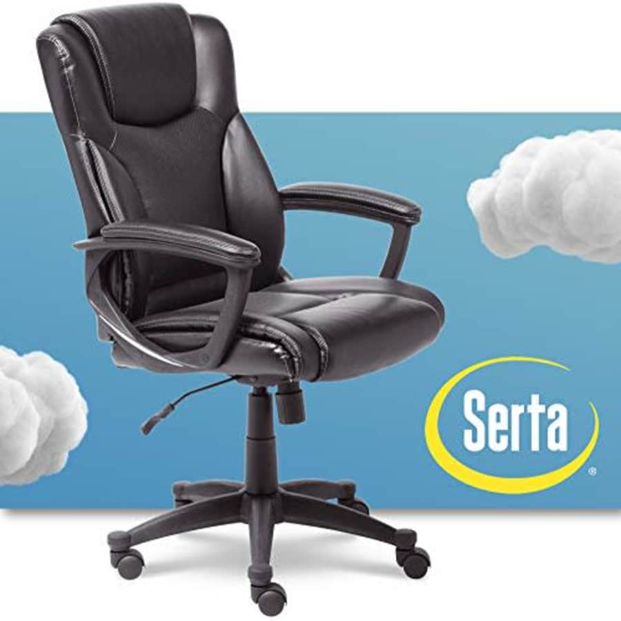 Serta Executive High Back Office Chair with Lumbar Support Ergonomic Upholstered Swivel Gaming for $180