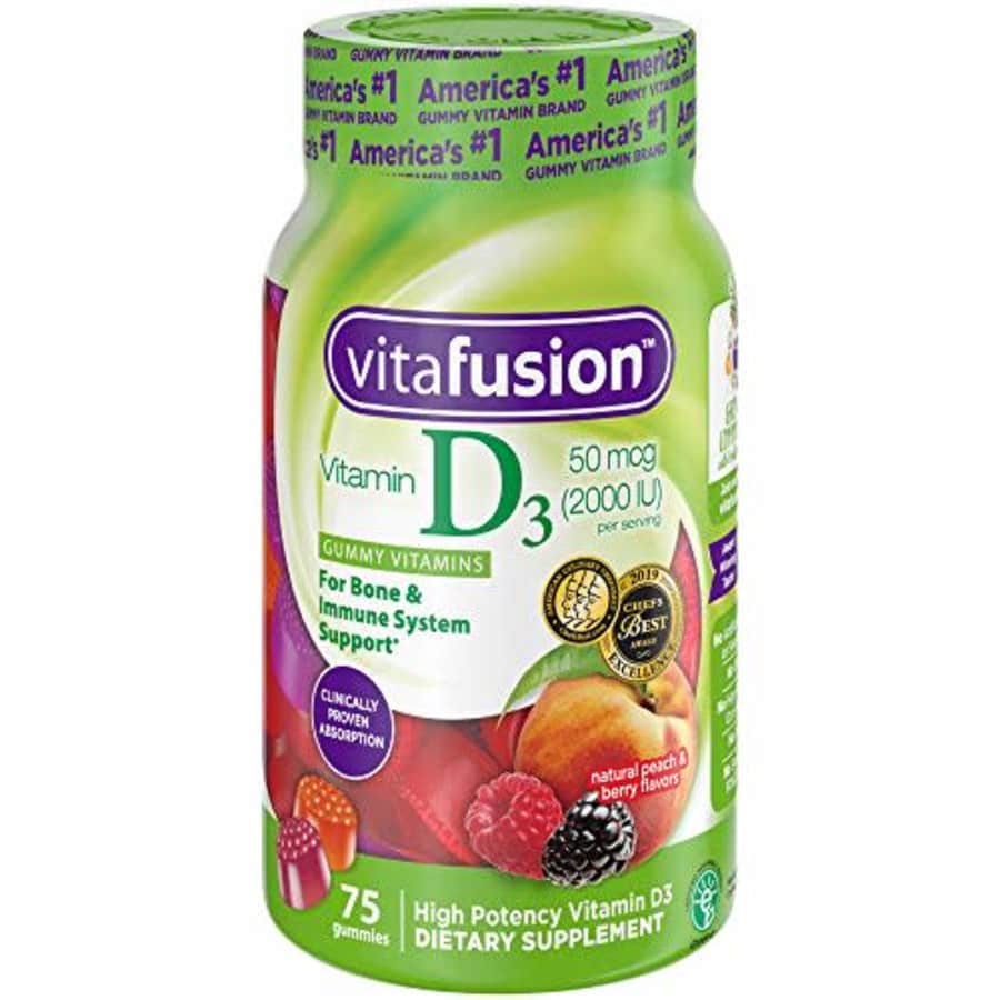 Vitafusion Vitamin D3 Gummy Vitamins, 75 Count, Pack of 3 for $27
