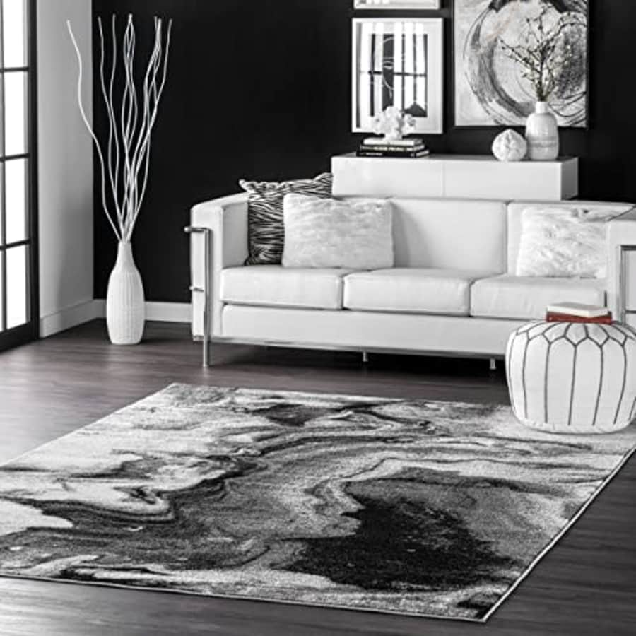 nuLOOM Remona Modern Abstract Area Rug, 5x8, Grey for $90