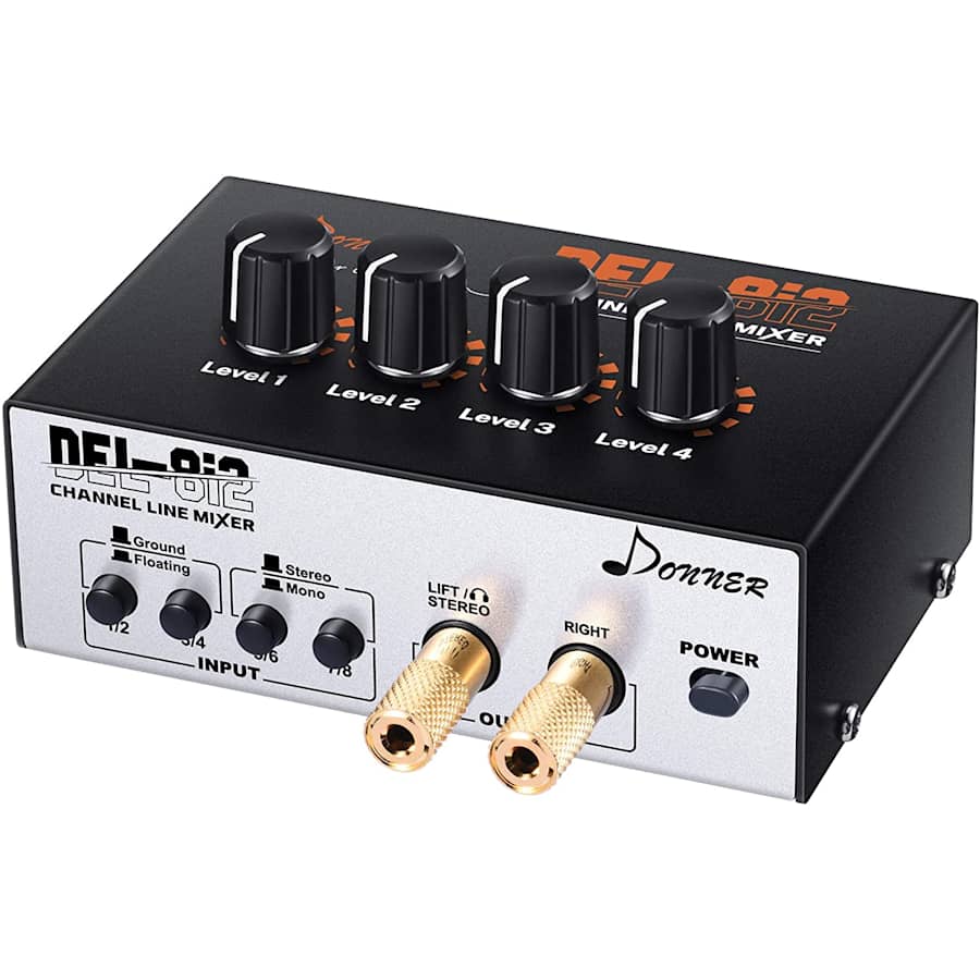 Donner DEL-8i2 4-Channel Stereo Line Mixer for $34 Donner DEL-8i2 4-Channel Stereo Line Mixer for $34