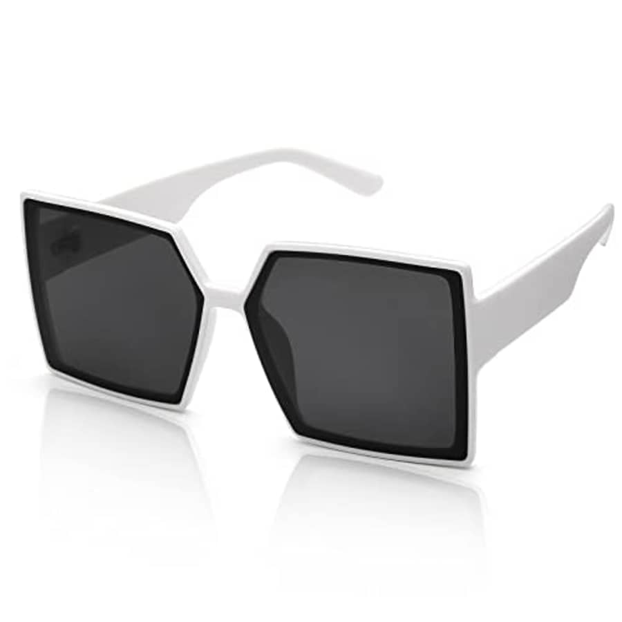 SKYWAY Square Oversized Sunglasses for Women Show Thin Fashion Trendy Shades Big Rectangular for $10