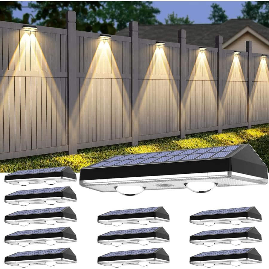 Solar Multi-Color LED Dusk to Dawn Fence Light 12-Pack for $30