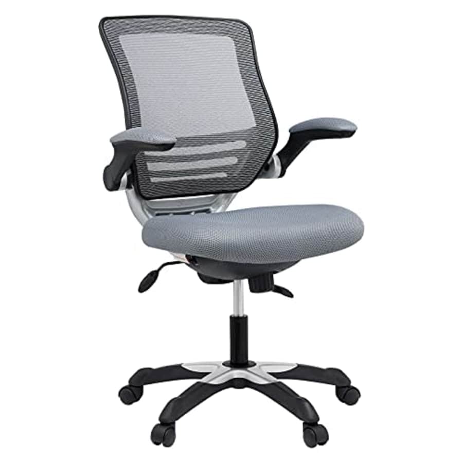 Modway Edge Mesh Back and Mesh Seat Office Chair In Black With Flip-Up Arms in Gray for $152 Modway Edge Mesh Back and Mesh Seat Office Chair In Black With Flip-Up Arms in Gray for $152