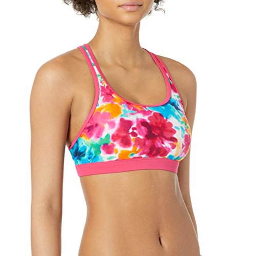 Body Glove Women's Equalizer Medium Support Activewear Sport Bra, Volcano Floral, Small for $30