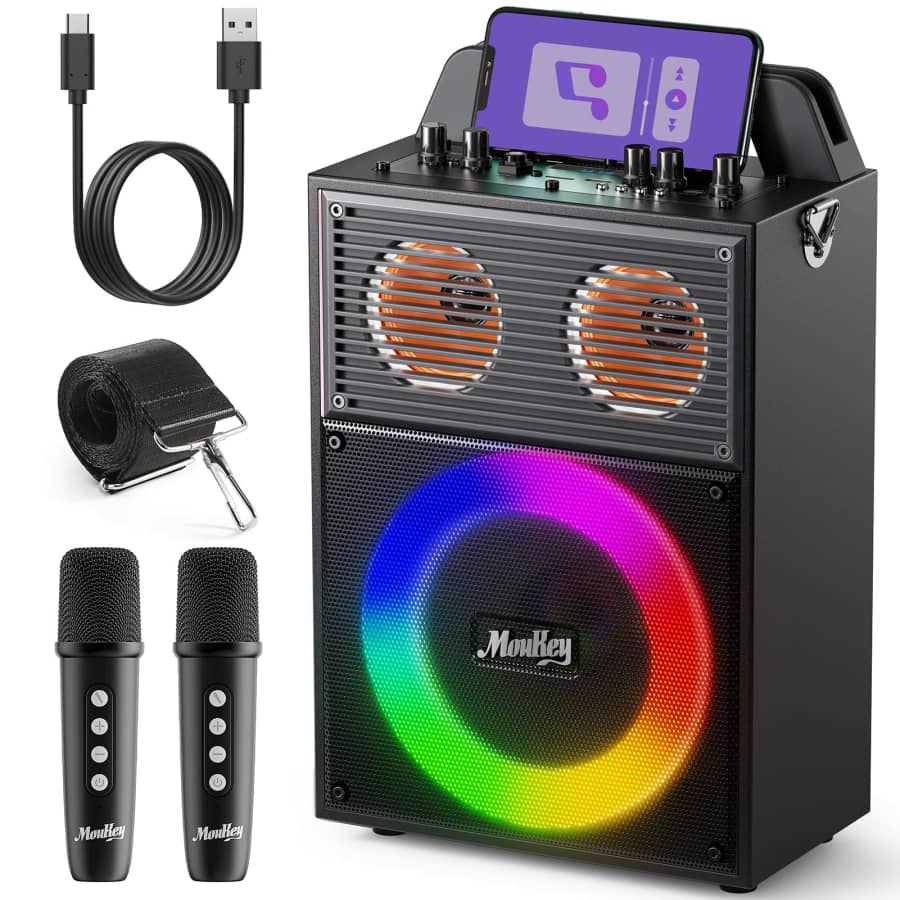 Moukey Portable Karaoke Machine for $96 Moukey Portable Karaoke Machine for $96