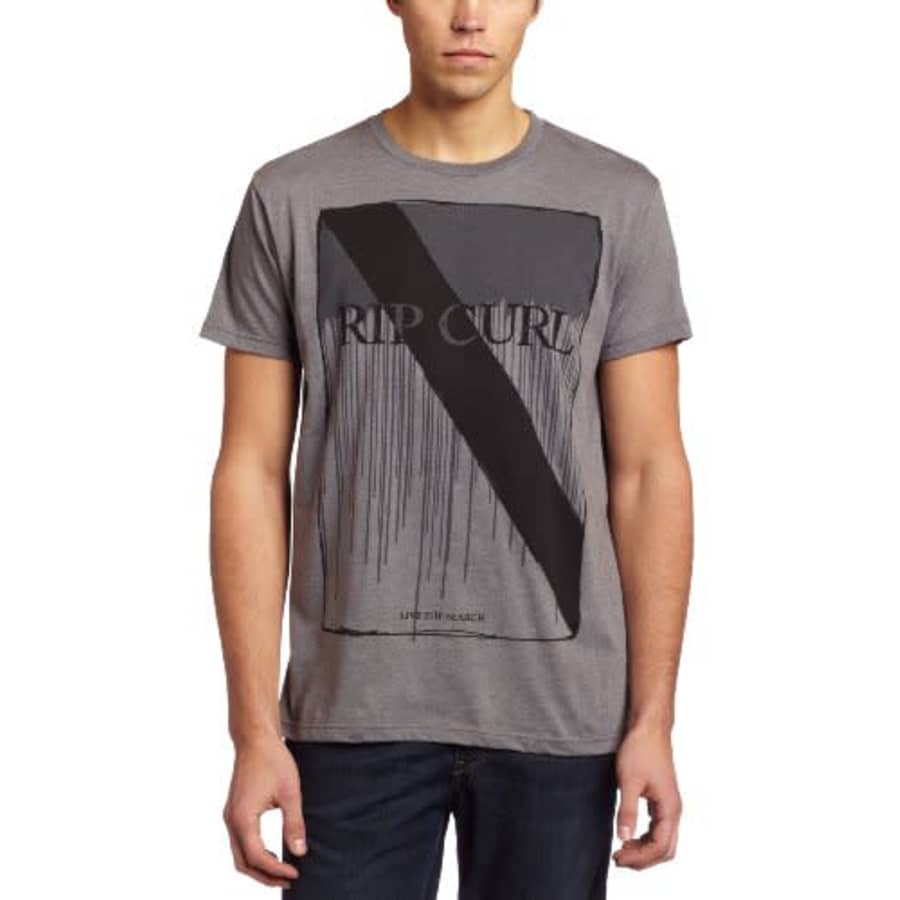 Rip Curl Men's Serif Dip Short Sleeve Heather T-Shirt, Platinum Heather, XX-Large for $18