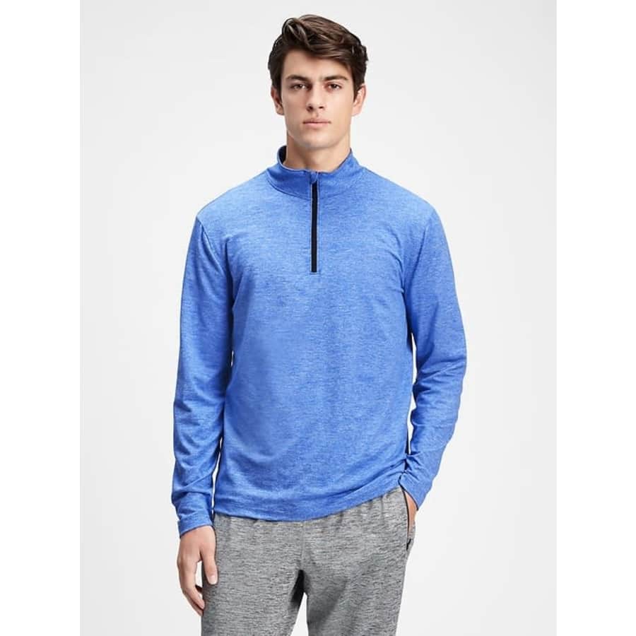 Gap Factory Men's GapFit Performance Half-Zip T-Shirt for $9