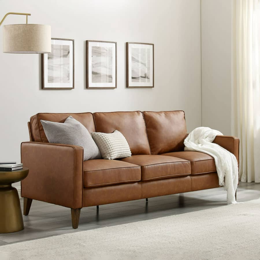Hillsdale Jianna Faux Leather Sofa for $218