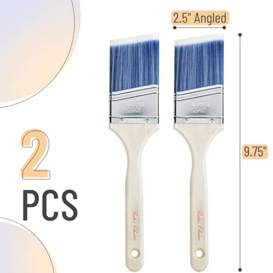 Bates Choice Bates- Paint Brushes, 2.5 inches, 2 Pack, Angle Brushes, Treated Wood Handle, Paint Brushes for for $7 Bates Choice Bates- Paint Brushes, 2.5 inches, 2 Pack, Angle Brushes, Treated Wood Handle, Paint Brushes for for $7