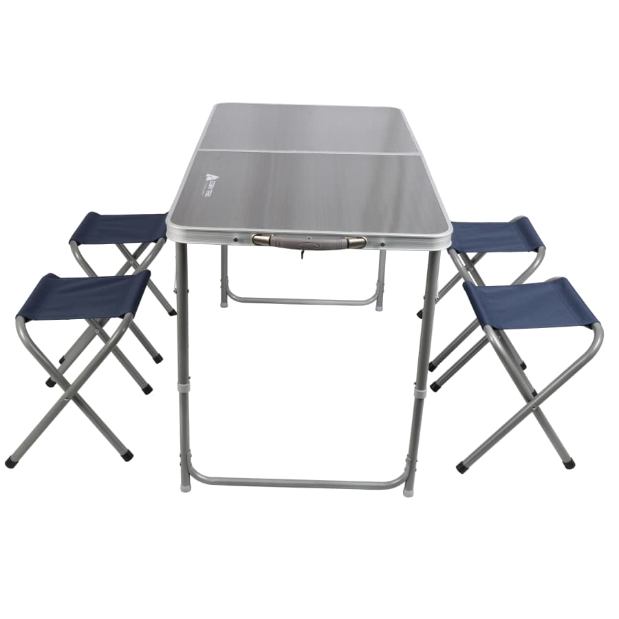 Ozark Trail Steel and Aluminum Table Set with Stools for $50 Ozark Trail Steel and Aluminum Table Set with Stools for $50