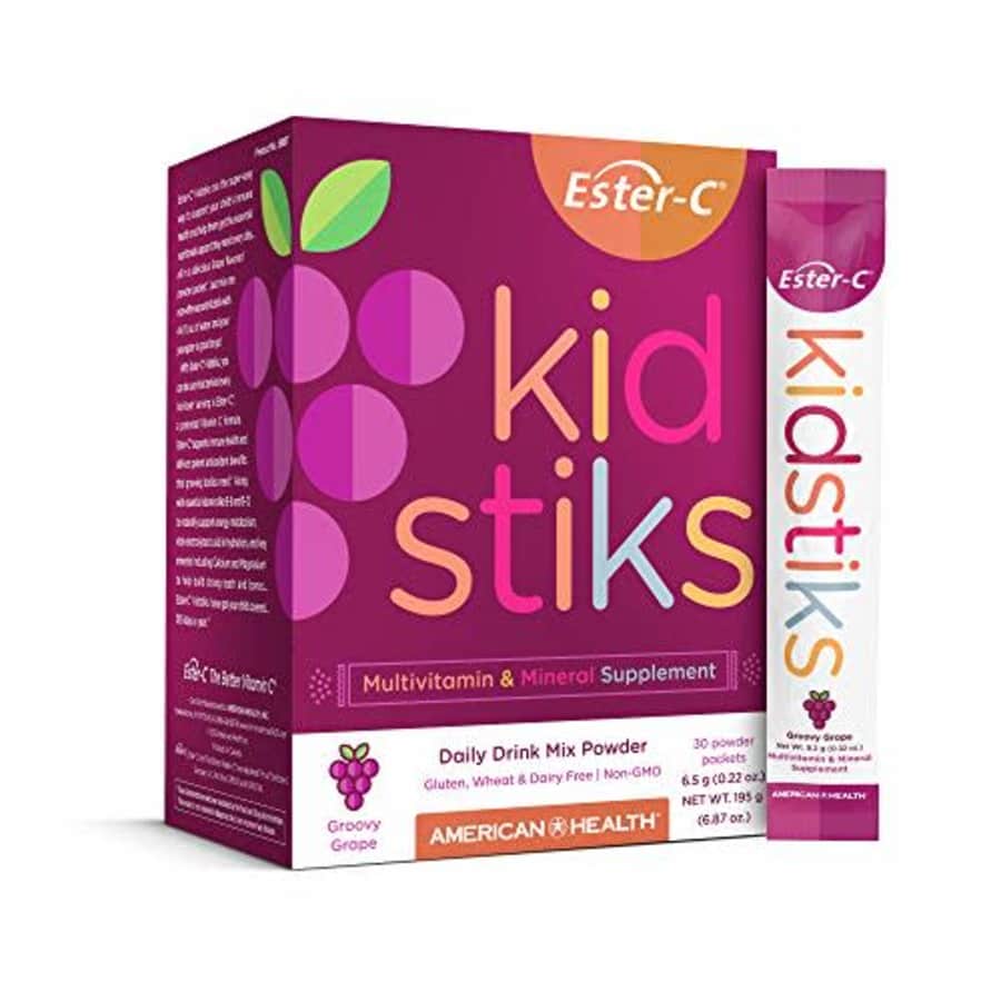 American Health Ester-C Kidstiks Powder Packets, Groovy Grape, 30 Packets - 250 mg, Ester-C Vitamin for $30