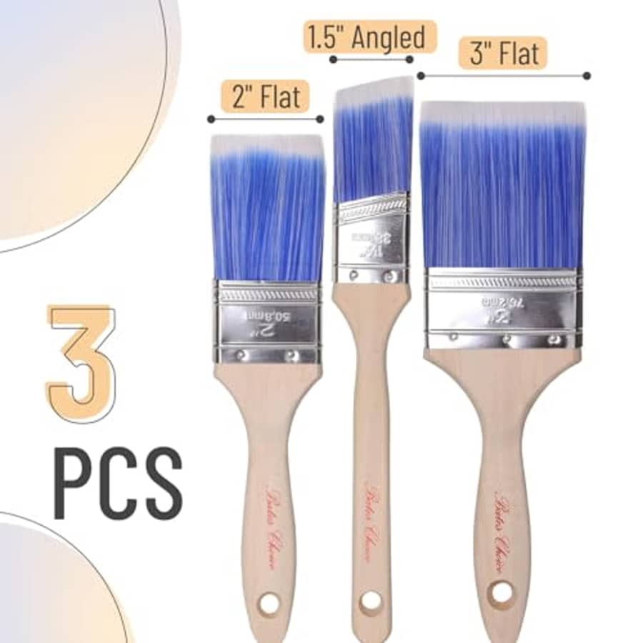 Bates Choice Bates- Paint Brushes, 3 Pack, Assorted Sizes, Treated Wood Handle, Paint Brushes for Walls with One for $7