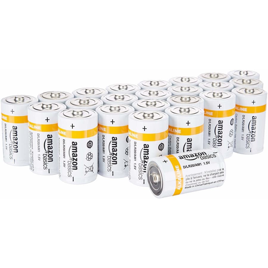 AmazonBasics D Cell 1.5-volt Everyday Alkaline Batteries 24 Pack for $20 AmazonBasics D Cell 1.5-volt Everyday Alkaline Batteries 24 Pack for $20