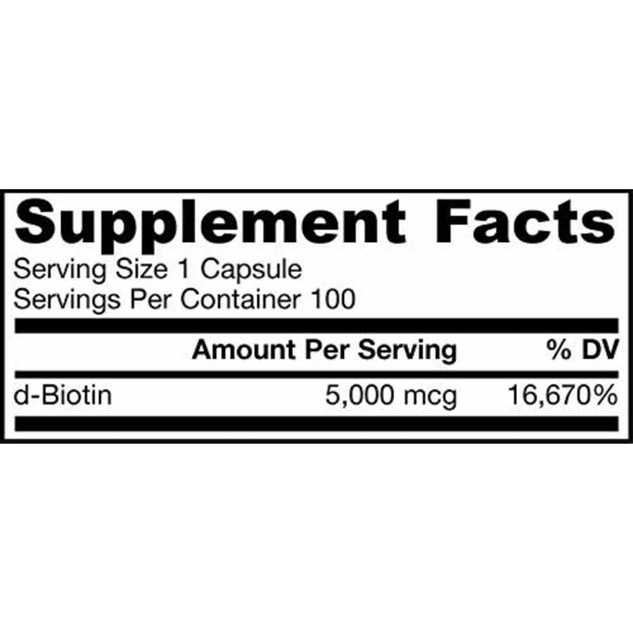 Jarrow Formulas Biotin, Energy Production, Skin and Hair Support, 5000mcg, 100 Veggie Caps for $14