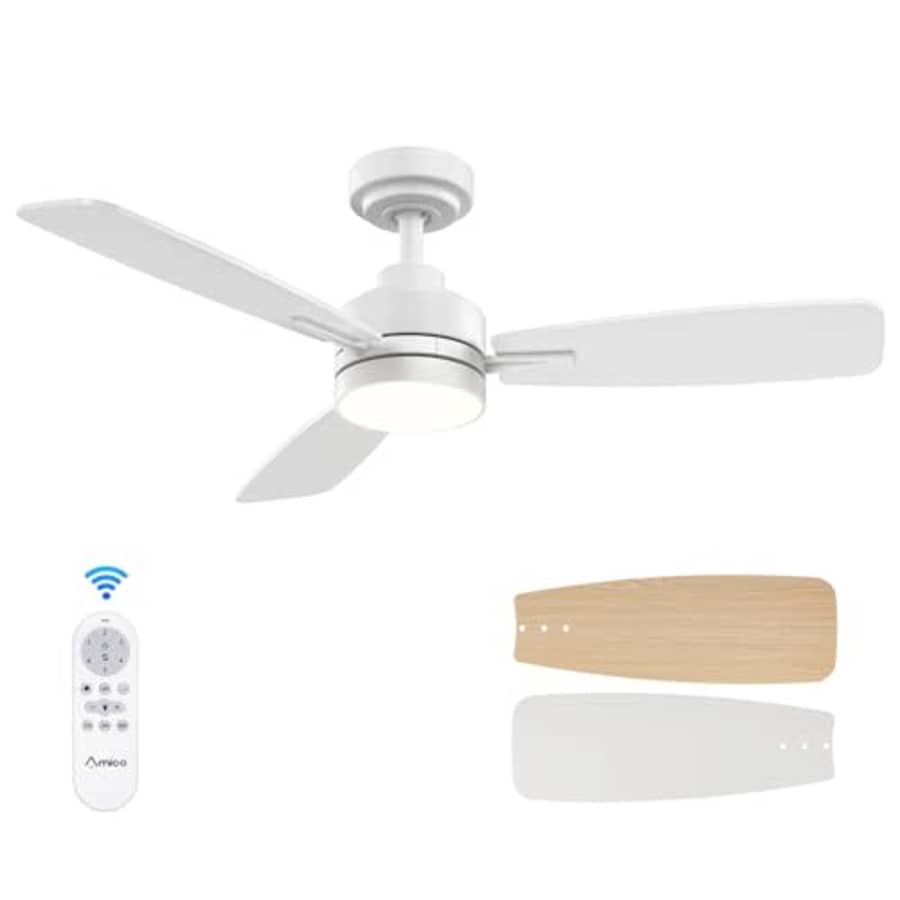 Amico Power Amico Ceiling Fans with Lights, 44 inch Ceiling fan with Light and Remote Control, Reversible, for $70 Amico Power Amico Ceiling Fans with Lights, 44 inch Ceiling fan with Light and Remote Control, Reversible, for $70