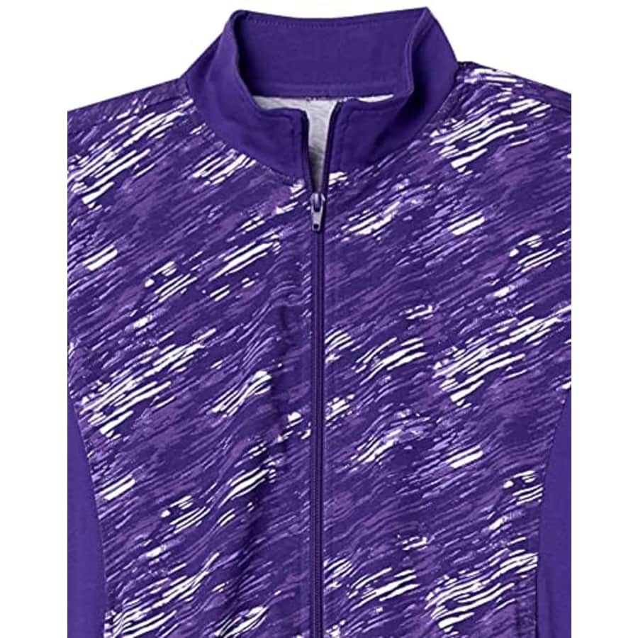 AmeriMark Womens Activewear Pant Set Zipper Jacket Pockets and Pull On Pants Purple/Prune XLP for $27