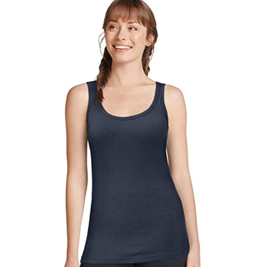 Jockey Women's Activewear Rib Tank, Navy Heather, 2XL for $20 Jockey Women's Activewear Rib Tank, Navy Heather, 2XL for $20