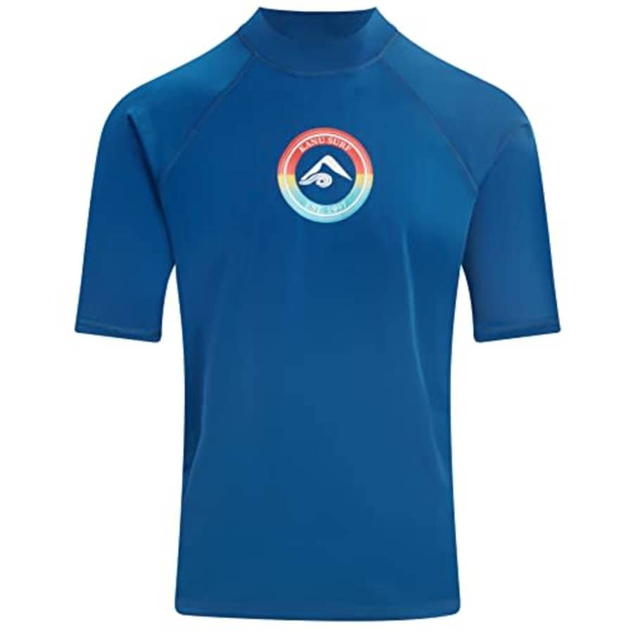 Kanu Surf Men's Standard Mercury UPF 50+ Short Sleeve Sun Protective Rashguard Swim Shirt, Seagate for $20 Kanu Surf Men's Standard Mercury UPF 50+ Short Sleeve Sun Protective Rashguard Swim Shirt, Seagate for $20