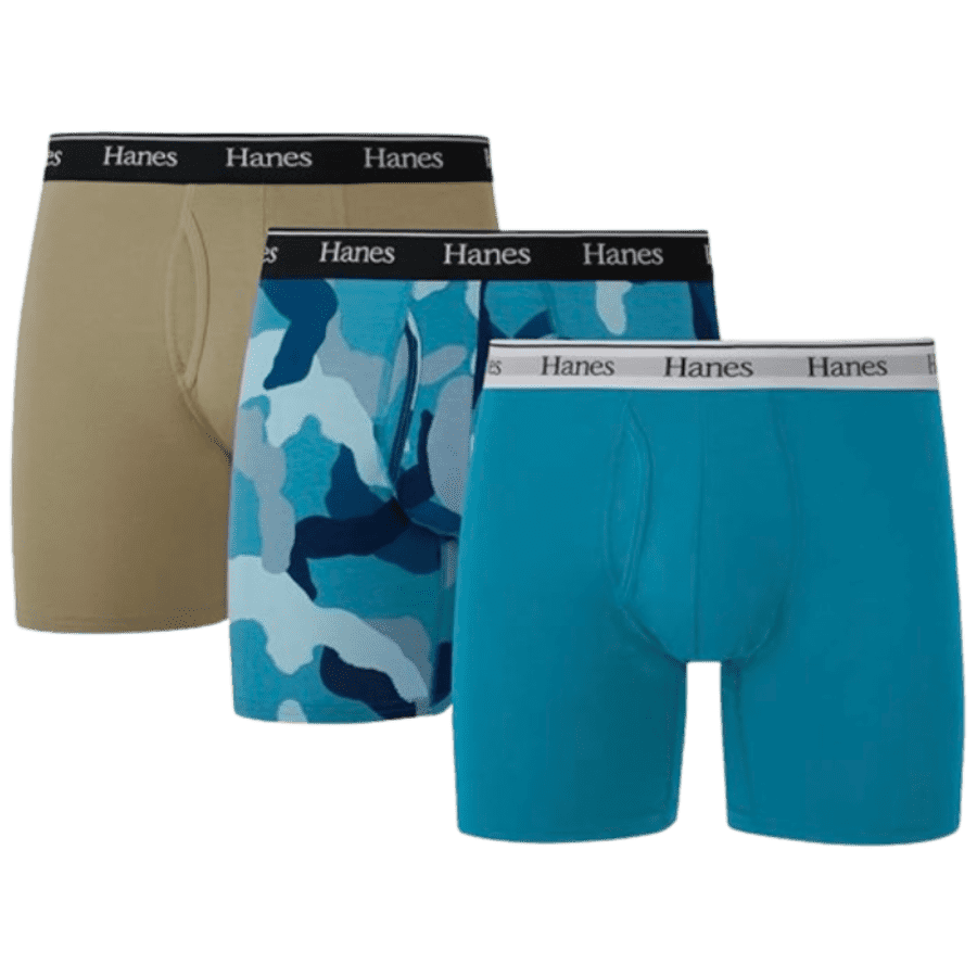 Hanes Men's Cotton Boxer Briefs 3-Pack for $10