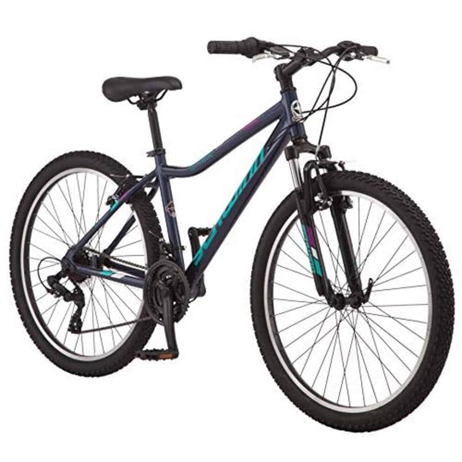 Schwinn High Timber AL Youth/Adult Mountain Bike, Aluminum Frame, 26-Inch Wheels, 21-Speed, Navy for $400