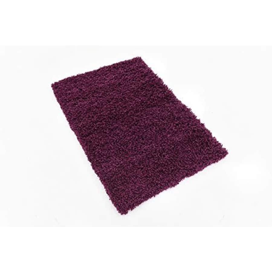 Unique Loom Solo Solid Shag Collection Modern Plush Eggplant Purple Area Rug (2' 2 x 3' 0) for $20