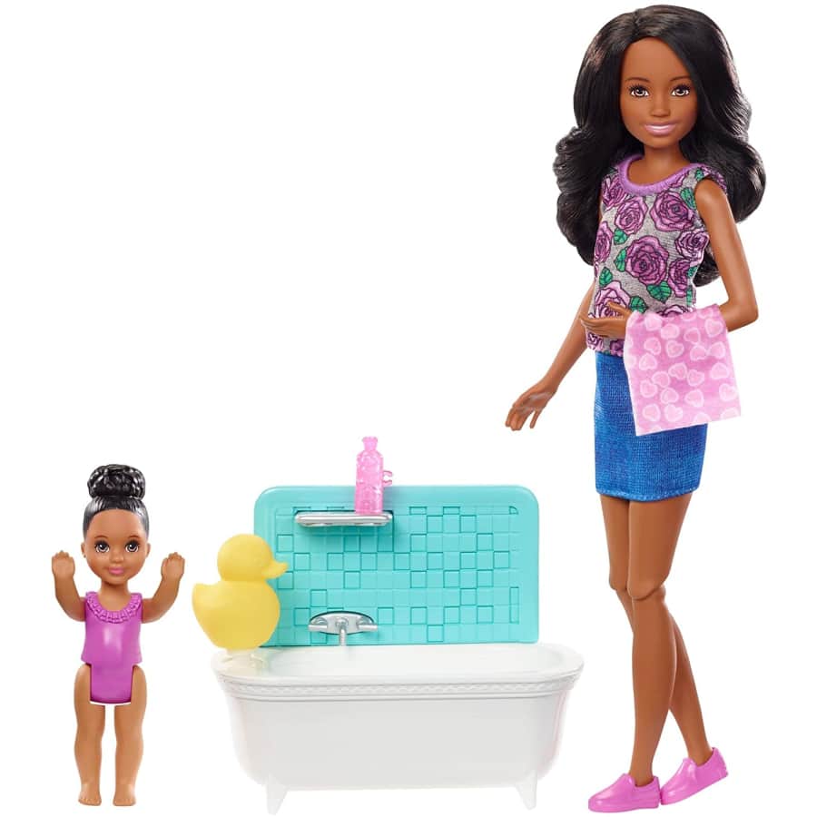 Barbie Skipper Babysitters Inc. Playset with Bathtub for $35
