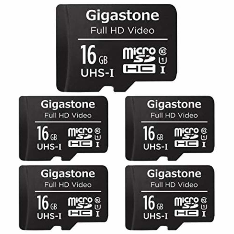 Gigastone 16GB 5-Pack Micro SD Card, FHD Video, Surveillance Security Cam Action Camera Drone, for $35