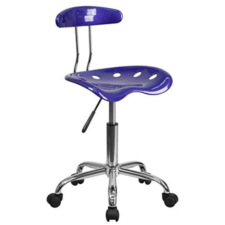 Flash Furniture Vibrant Deep Blue and Chrome Swivel Task Office Chair with Tractor Seat for $59 Flash Furniture Vibrant Deep Blue and Chrome Swivel Task Office Chair with Tractor Seat for $59