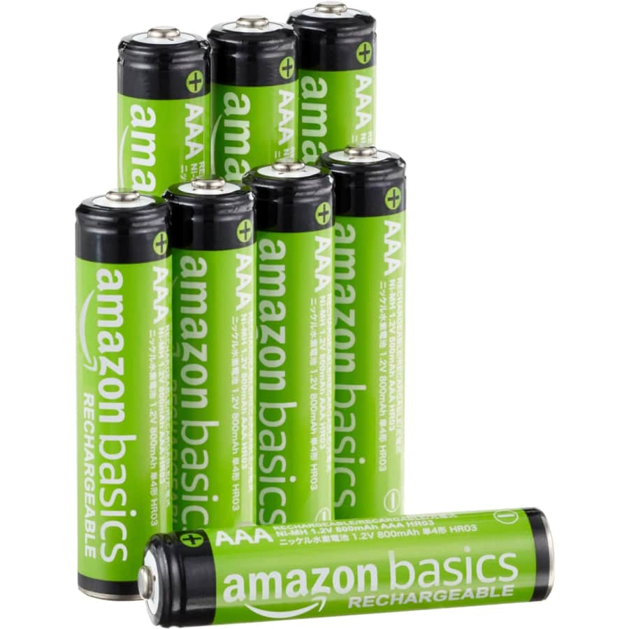 Amazon Basics AAA NiMH Rechargeable Battery 8-Pack for $8