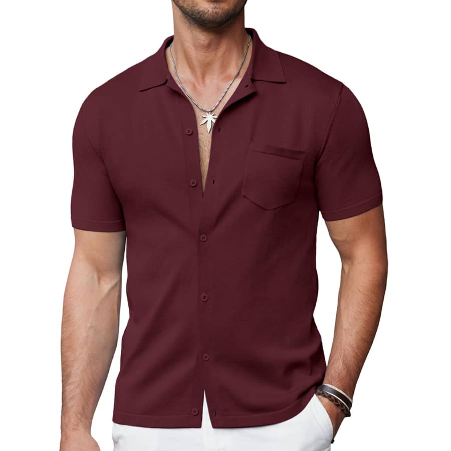 Coofandy Men's Knit Short Sleeve Polo Shirt for $12 Coofandy Men's Knit Short Sleeve Polo Shirt for $12