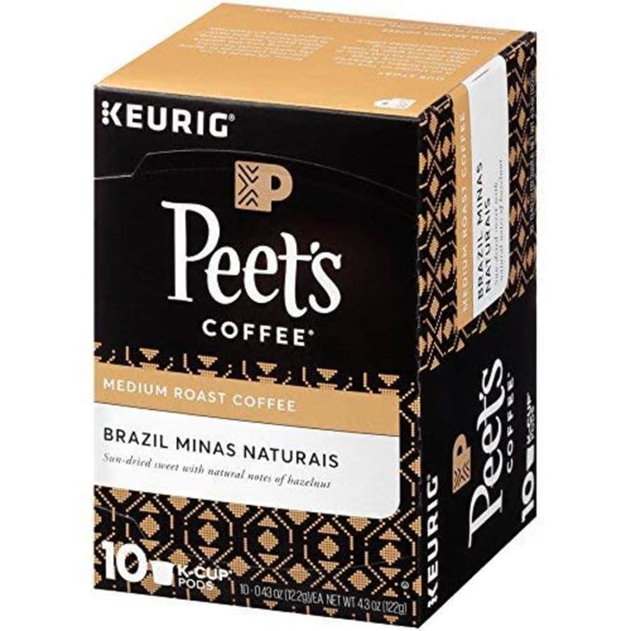 Peet's Coffee Brazil Minas Naturais Medium Roast Coffee K-Cup Coffee Pods, 0.43oz (10 Count) for $36 Peet's Coffee Brazil Minas Naturais Medium Roast Coffee K-Cup Coffee Pods, 0.43oz (10 Count) for $36