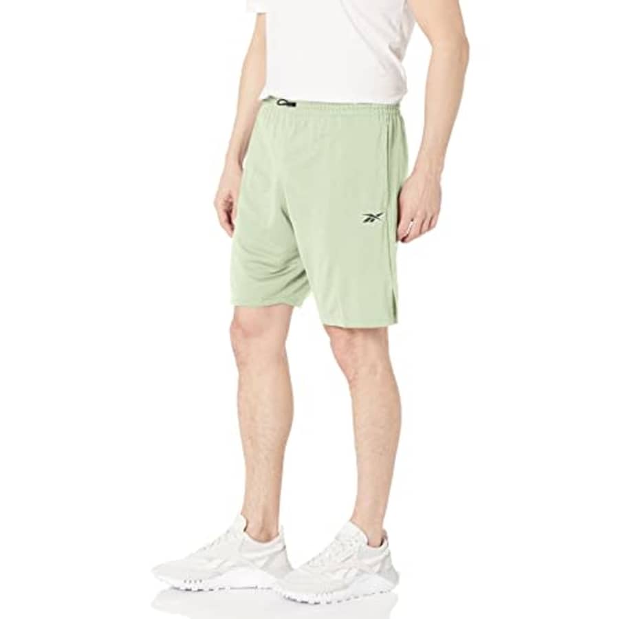 Reebok Men's Standard Workout Ready Knit Shorts, Light Sage, Medium for $17