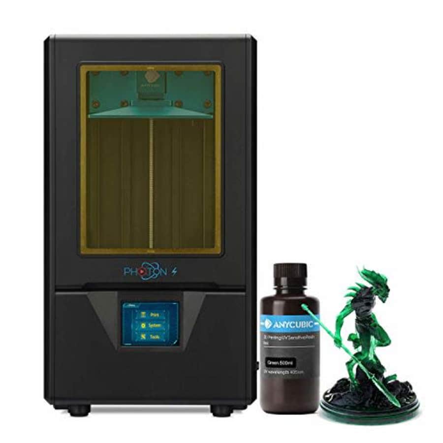 ANYCUBIC Photon S 3D Printer with 500ml Resin, UV LCD Resin Printer with Dual Z-axis Linear Rail, for $250