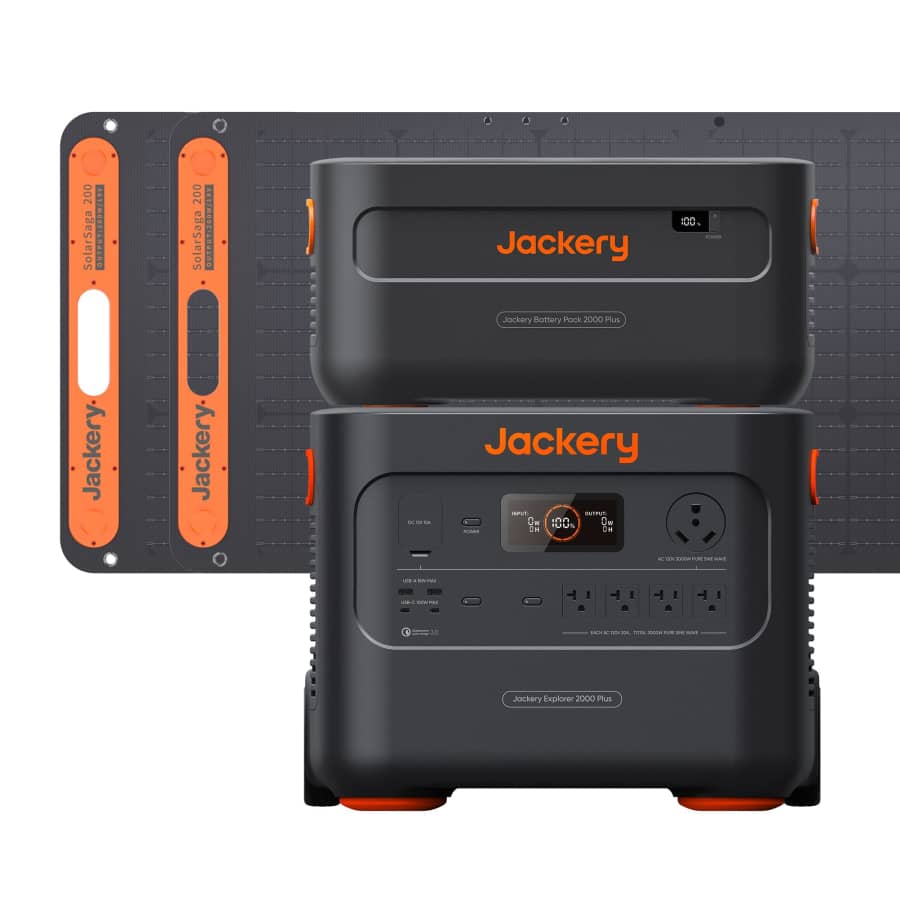 Jackery Explorer 2000 Plus and 1X PackPlus E2000 Plus Portable Power Station + 2 200W Solar Panels: $2,499