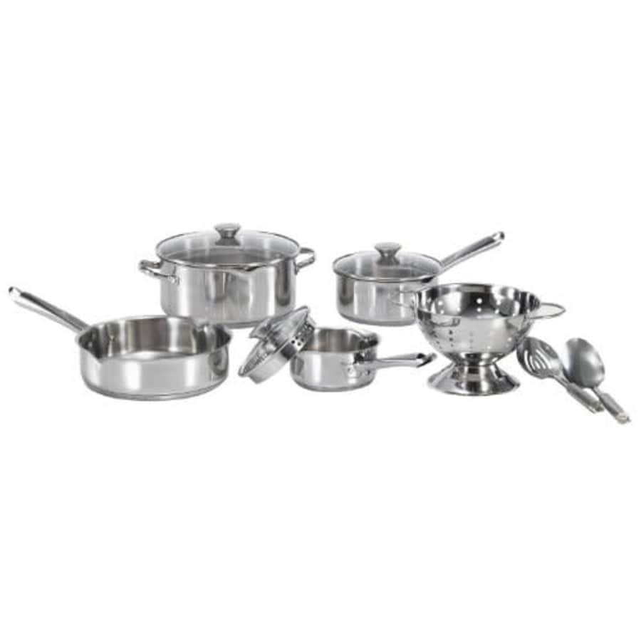 WearEver A834S9 Cook and Strain Stainless Steel Cookware Set, 10-Piece, Silver for $112