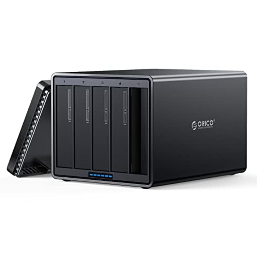 ORICO 5 Bay External Hard Drive Enclosure Magnetic Aluminum Type-C to SATA for 3.5inch HDD Tool for $160