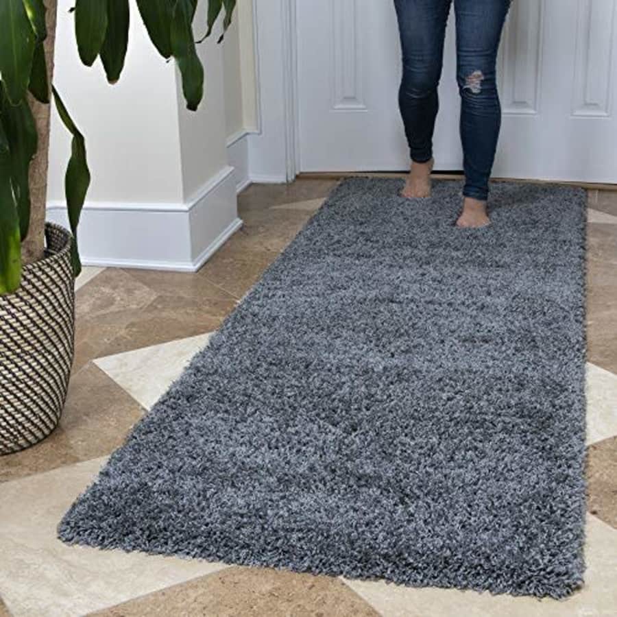 Ottomanson SHG2763-3X8 Solid Shag Rug, 2'7" x 8' Runner, Gray for $27 Ottomanson SHG2763-3X8 Solid Shag Rug, 2'7" x 8' Runner, Gray for $27