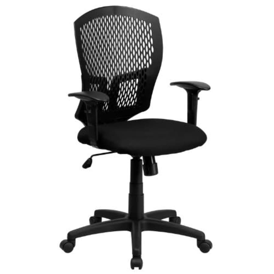 Flash Furniture Mid-Back Designer Back Swivel Task Office Chair with Fabric Seat and Adjustable Arms for $200 Flash Furniture Mid-Back Designer Back Swivel Task Office Chair with Fabric Seat and Adjustable Arms for $200
