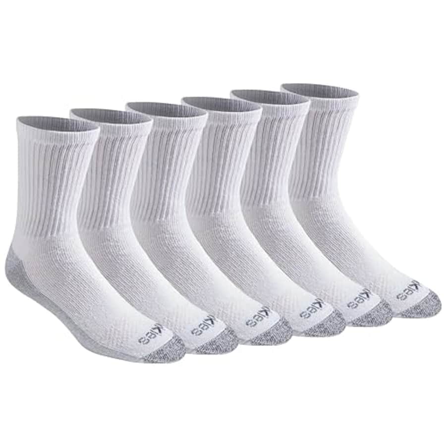 Dickies Men's Dri-tech Moisture Control Comfort Length Crew Socks, Comfort Length White (6 Pairs), for $11 Dickies Men's Dri-tech Moisture Control Comfort Length Crew Socks, Comfort Length White (6 Pairs), for $11