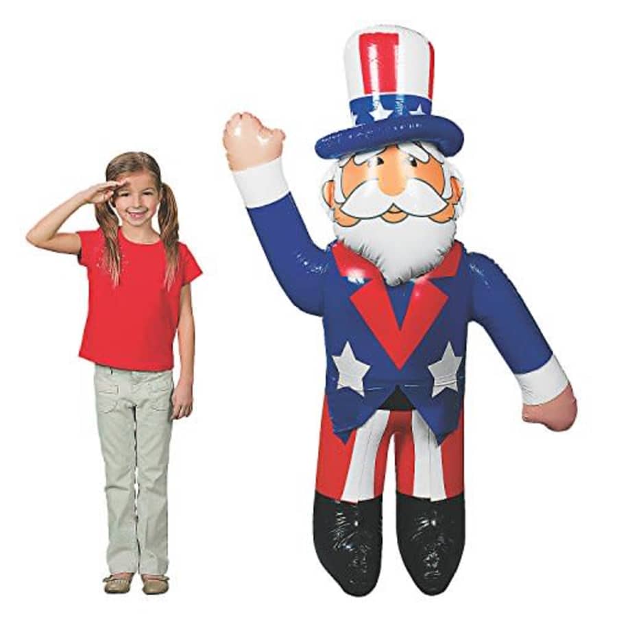 Fun Express Large Inflatable Uncle Sam (Over 5 feet Tall) Fourth of July, Memorial Day Decor and USA Patriotic for $23