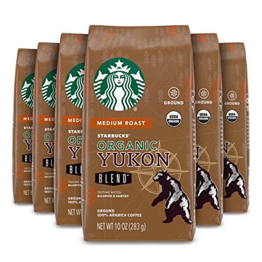 Starbucks Medium Roast Ground Coffee Organic Yukon Blend 6 bags (10 oz. each) for $60