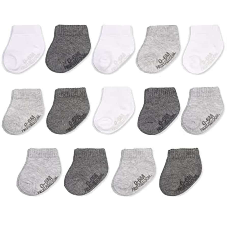Fruit of the Loom Baby 14-Pack Grow & Fit Flex Zones Cotton Stretch Low Cut Socks - Unisex, Girls, for $13