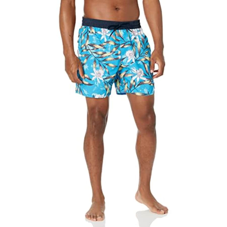 Volcom Men's Standard 17-inch Elastic Waist Surf Swim Trunks, Beach Bunch Maliblue, X-Large for $18