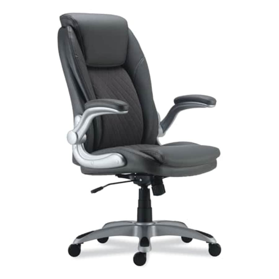Alera ALELT4219 Leithen Bonded Leather Midback Chair Supports Up to 275 lbs. - Gray/Silver for $125 Alera ALELT4219 Leithen Bonded Leather Midback Chair Supports Up to 275 lbs. - Gray/Silver for $125