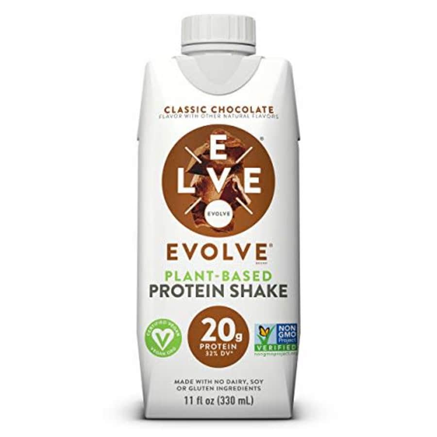Evolve Protein Shake, Classic Chocolate, 20g Protein, 11 Fl Oz, Pack of 12 for $31