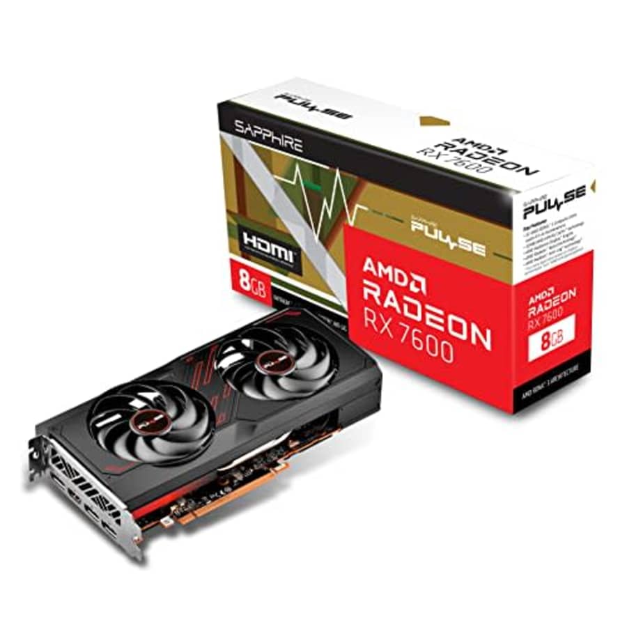Sapphire 11324-01-20G Pulse AMD Radeon RX 7600 Gaming Graphics Card with 8GB GDDR6, AMD RDNA 3 for $270