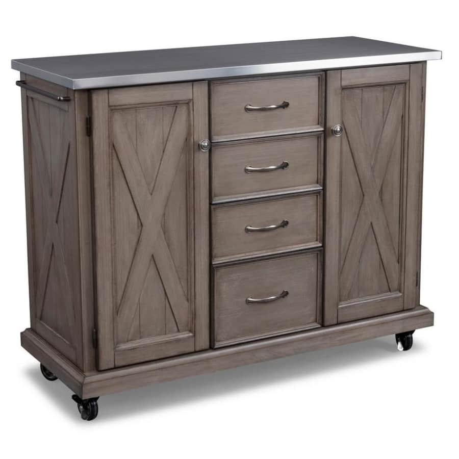 Home Styles Mountain Lodge Kitchen Cart w/ Stainless Steel Top for $530