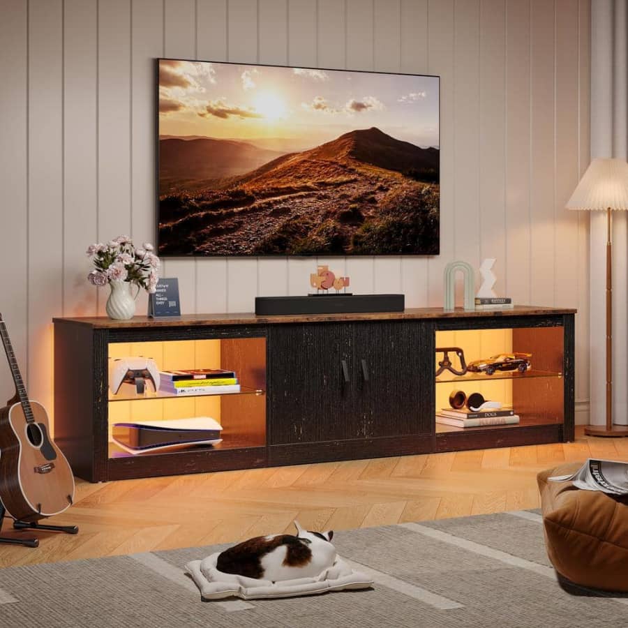 Bestier 70" TV Stand w/ LED Lighting: $126 Bestier 70" TV Stand w/ LED Lighting: $126