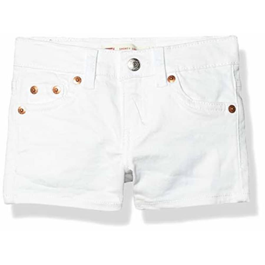 Levi's Girls' Denim Shorty Shorts, White Snow, 10 for $26