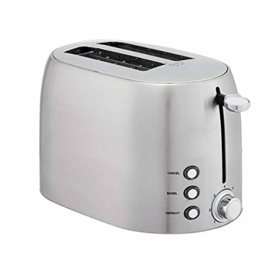 Amazon Basics 2-Slot Toaster, Brushed Silver for $25 Amazon Basics 2-Slot Toaster, Brushed Silver for $25